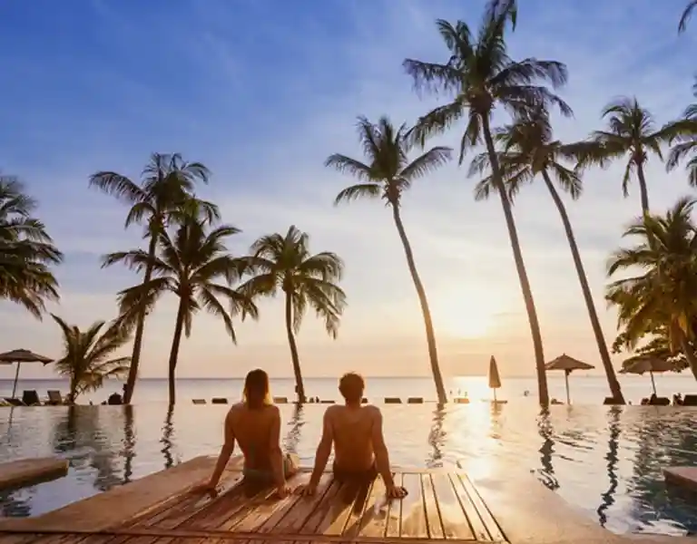 Couple at amazing resort