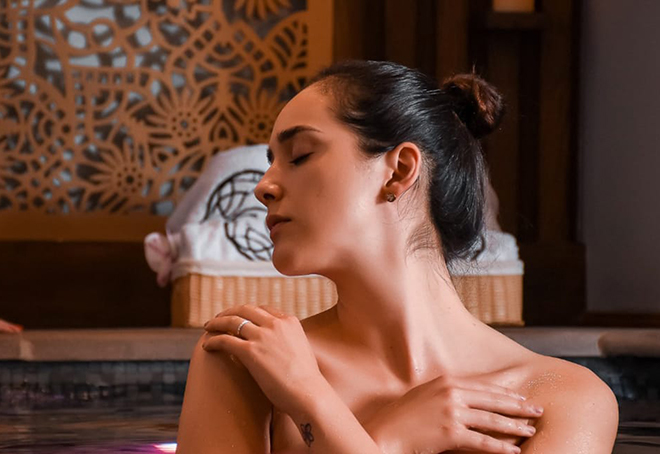 woman relaxing in spa 
